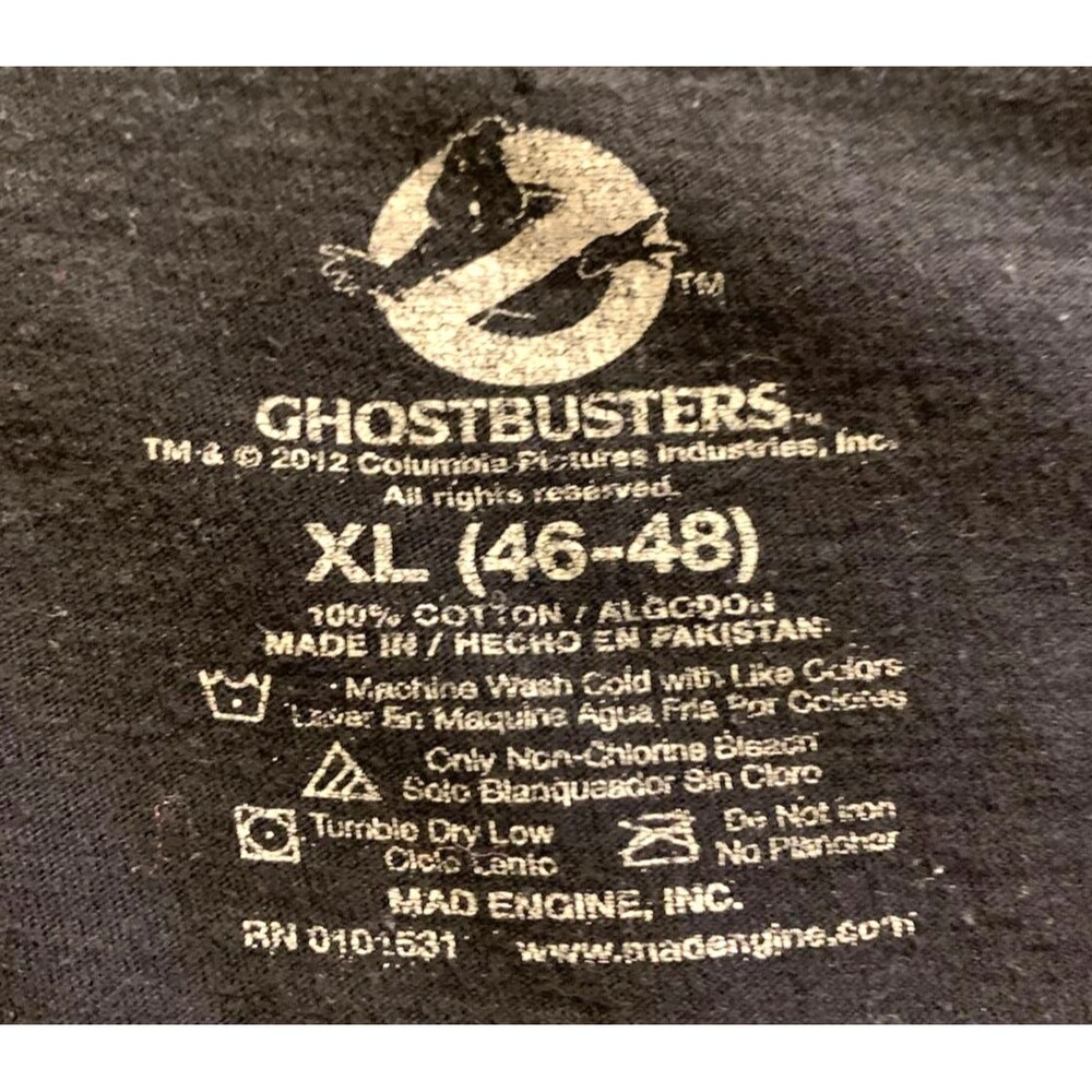 Ghostbusters Logo T-Shirt Men's XL Black Mad Engine 2012 Vintage Style Cotton - Picture 3 of 4